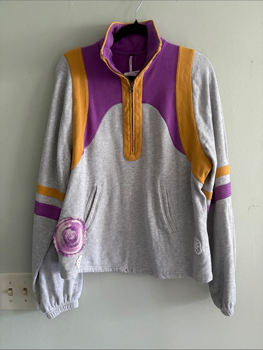 Free People Fp Movement Color Me Rad Colorblock sweatshirt S - Picture 3 of 5